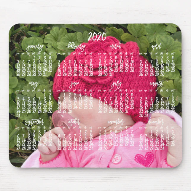 Custom Mouse Pad Calendar 2020 Add Photo | Zazzle