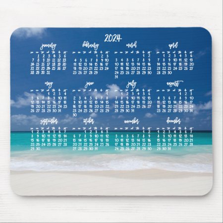 Custom Mouse Pad Calendar 2024 Beach