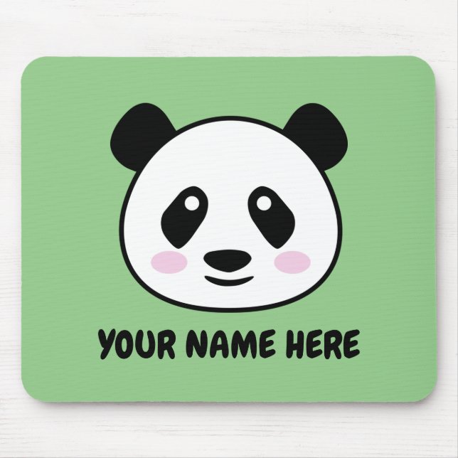 Custom Mouse Pad with cute panda bear drawing (Front)