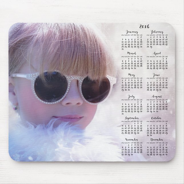Custom Mouse Pads Calendar 2016 With Photo (Front)