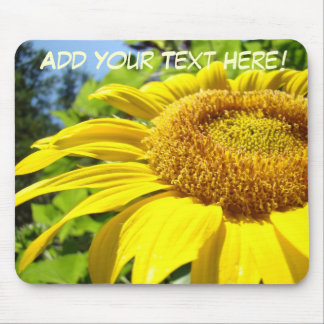 Custom Mousepad Add Your Own Message Sunflower