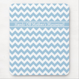 Custom Mousepad, Blue and White Chevrons Mouse Pad