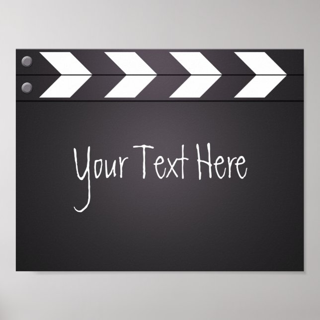 Custom Movie Director Clapboard Your Text Poster (Front)