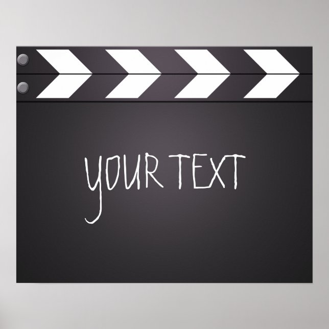 Custom Movie Director Clapboard Your Text Poster (Front)