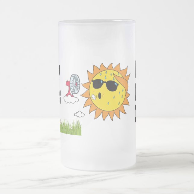 Custom Mow Grass Cold Beer Personalize Frosted Mug (Center)