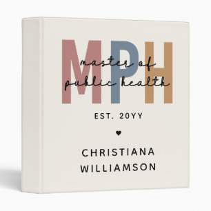 Custom MPH Master of Public Health Graduation 3 Ring Binder