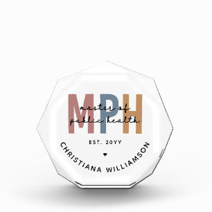 Custom MPH Master of Public Health Graduation Acrylic Award