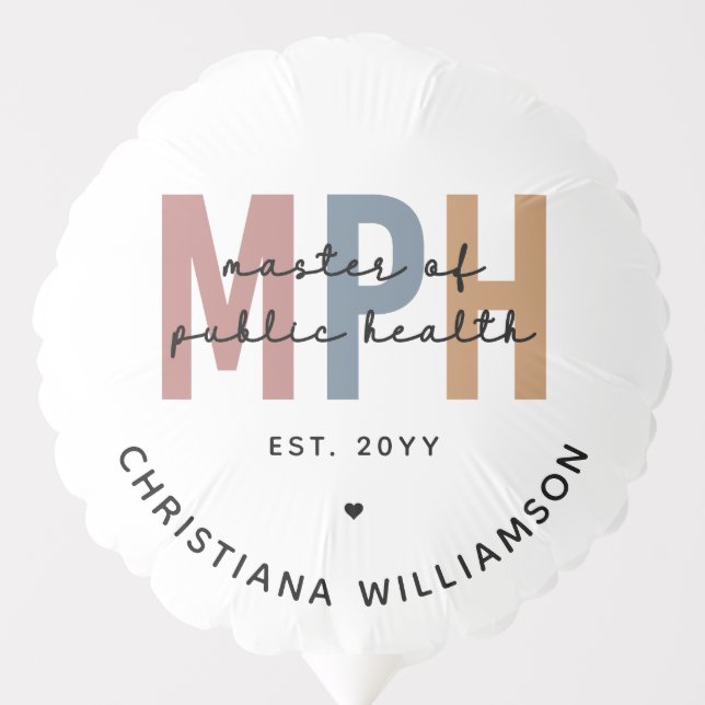 Custom MPH Master of Public Health Graduation Balloon (Front)