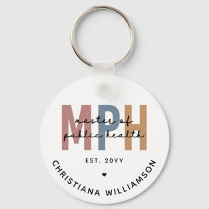 Custom MPH Master of Public Health Graduation Keychain