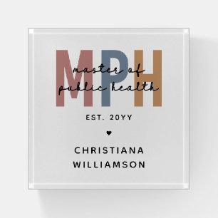 Custom MPH Master of Public Health Graduation Paperweight