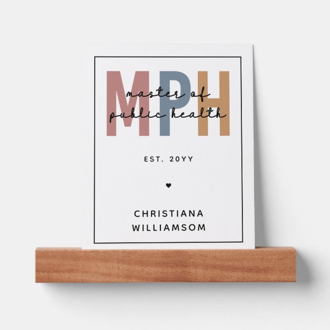 Custom MPH Master of Public Health Graduation Picture Ledge (Front)