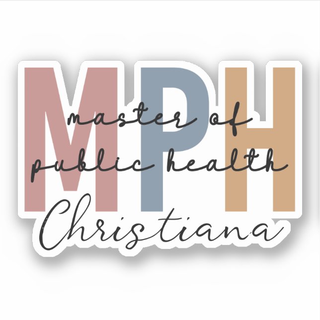 Custom MPH Master of Public Health Graduation Sticker (Front)
