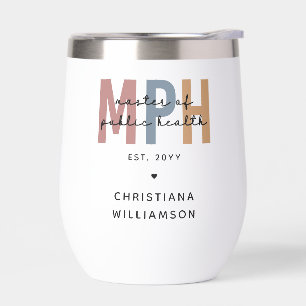 Custom MPH Master of Public Health Graduation Thermal Wine Tumbler