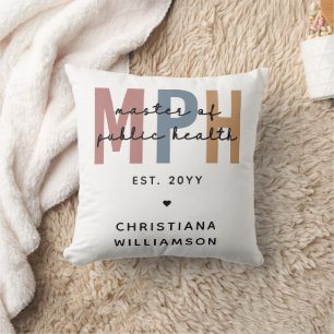 Custom MPH Master of Public Health Graduation Throw Pillow