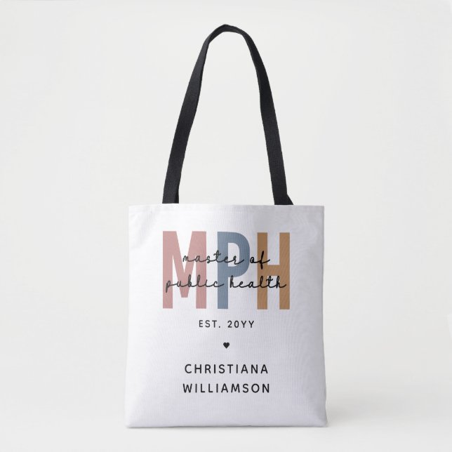 Custom MPH Master of Public Health Graduation Tote Bag (Front)