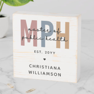Custom MPH Master of Public Health Graduation Wooden Box Sign