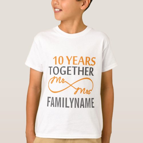 Custom Mr and Mrs 10th Anniversary T_Shirt