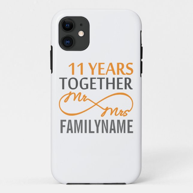 Custom Mr and Mrs 11th Anniversary Case-Mate iPhone Case (Back)