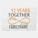 Custom Mr and Mrs 12th Anniversary Kitchen Towel