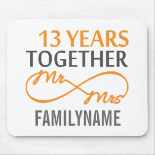 Custom Mr and Mrs 13th Anniversary Mouse Pad