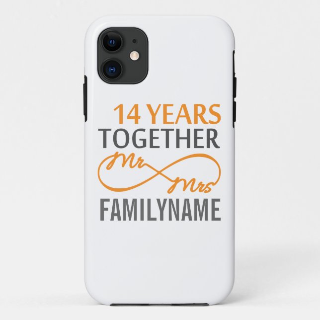 Custom Mr and Mrs 14th Anniversary Case-Mate iPhone Case (Back)