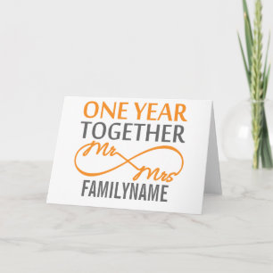 Custom Mr and Mrs 1st Anniversary Card