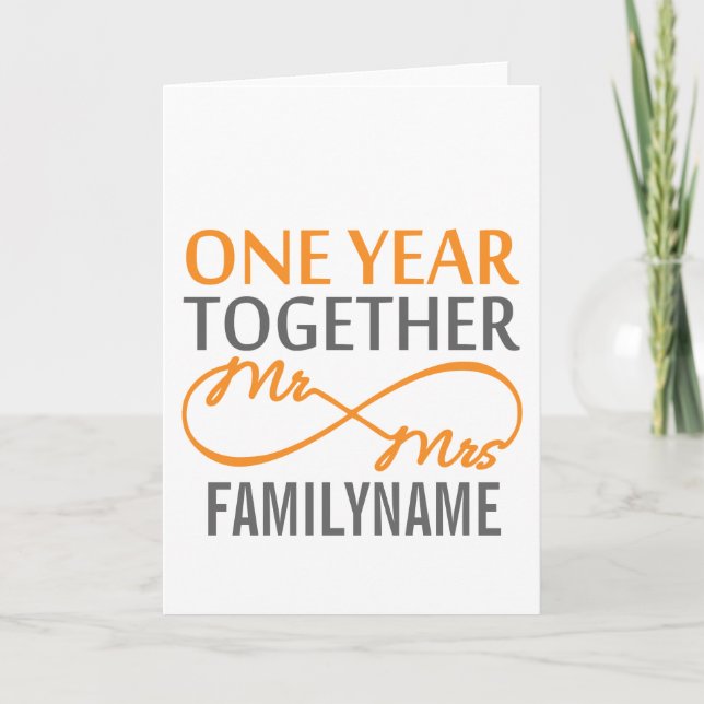 Custom Mr and Mrs 1st Anniversary Card (Front)