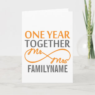 Custom Mr and Mrs 1st Anniversary Card