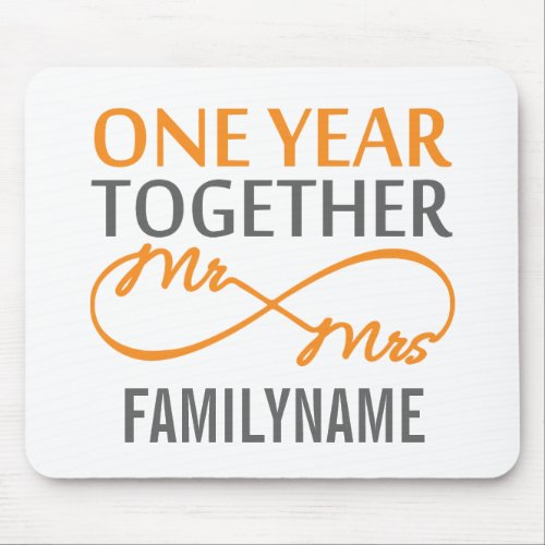 Custom Mr and Mrs 1st Anniversary Mouse Pad