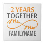 Custom Mr and Mrs 2nd Anniversary Ceramic Tile