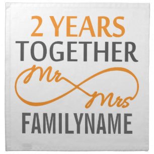 Custom Mr and Mrs 2nd Anniversary Napkin