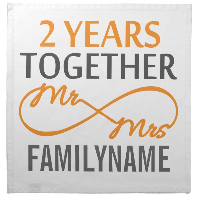 Custom Mr and Mrs 2nd Anniversary Napkin (Front)
