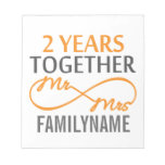 Custom Mr and Mrs 2nd Anniversary Notepad