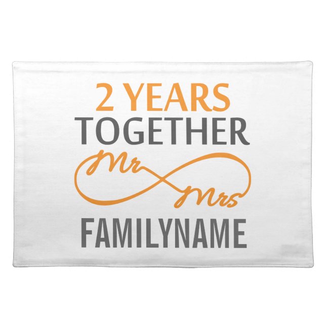 Custom Mr and Mrs 2nd Anniversary Placemat (Front)