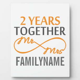 Custom Mr and Mrs 2nd Anniversary Plaque