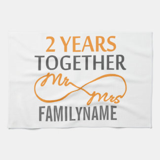 Custom Mr and Mrs 2nd Anniversary Towel