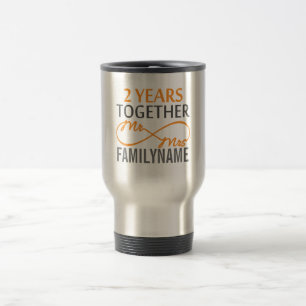 Custom Mr and Mrs 2nd Anniversary Travel Mug