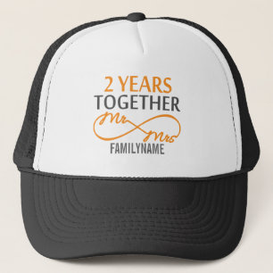 Custom Mr and Mrs 2nd Anniversary Trucker Hat