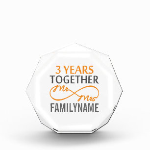 Custom Mr and Mrs 3rd Anniversary Award