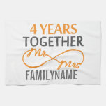 Custom Mr and Mrs 4th Anniversary Kitchen Towel