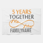 Custom Mr and Mrs 5th Anniversary Towel