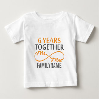 Custom Mr and Mrs 6th Anniversary Baby T-Shirt