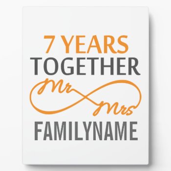 Custom Mr And Mrs 7th Anniversary Plaque by CelebratingLove at Zazzle