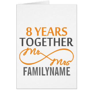 8th Wedding Anniversary Cards Greeting Photo Zazzle Custom Mr And Mrs 8h Anniversary Card