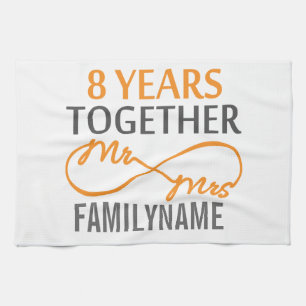 Custom Mr and Mrs 8h Anniversary Towel