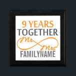 Custom Mr and Mrs 9th Anniversary Keepsake Box<br><div class="desc">Customized Family Name Gift For 9th Wedding Anniversary.</div>