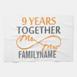 Custom Mr and Mrs 9th Anniversary Towel