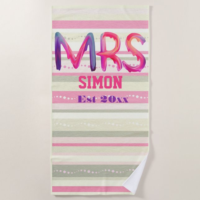 Custom - Mr. and Mrs.  Beach Towel (Front)