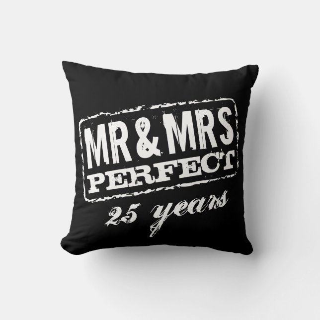 Custom Mr and Mrs couples anniversary throw pillow (Front)
