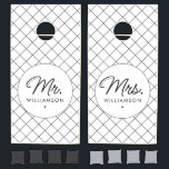 Custom Mr. and Mrs. Est. Modern Elegant Newlywed Cornhole Set<br><div class="desc">Custom Mr. and Mrs. Est. Modern Elegant Newlywed Cornhole Set!</div>